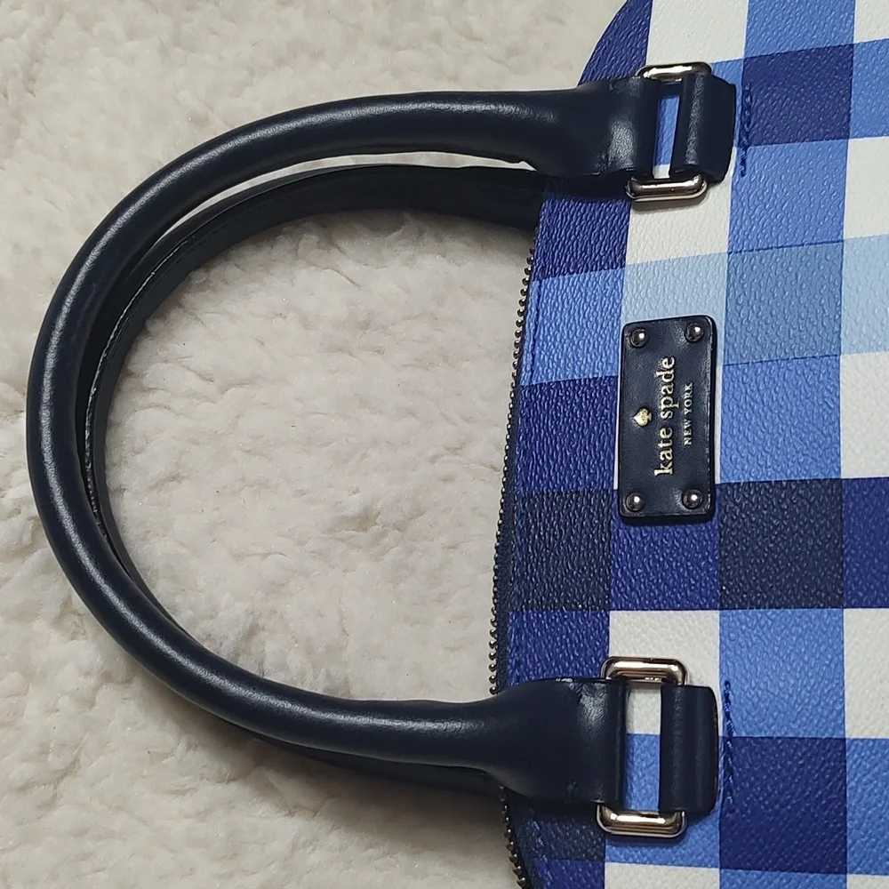 Super Rare Kate Spade Blue Plaid Bag - Picture 9 of 15